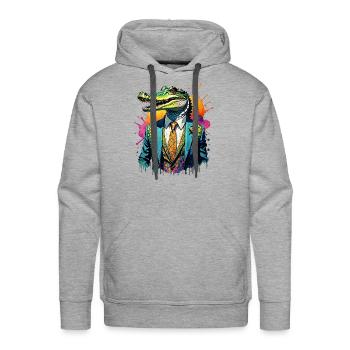 Crocodile in suit - Men's Premium Hoodie - heather grey - Front - Liam (192cm)