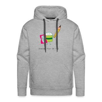 Back To School - Men's Premium Hoodie - heather grey - Front - Liam (192cm)