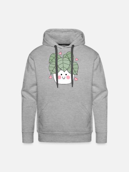 Cute Plant - Men's Premium Hoodie - heather grey