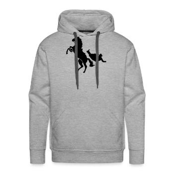 Rodeo - Western Riding - Cowboy - Men's Premium Hoodie - heather grey - Front - Liam (192cm)