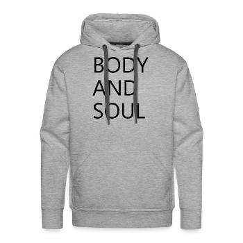 Body and Soul - Men's Premium Hoodie - heather grey - Front - Liam (192cm)