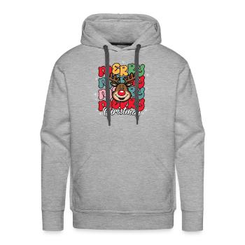 MERRY MERRY MERRY MERRY CHRISTMAS - Men's Premium Hoodie - heather grey - Front - Liam (192cm)