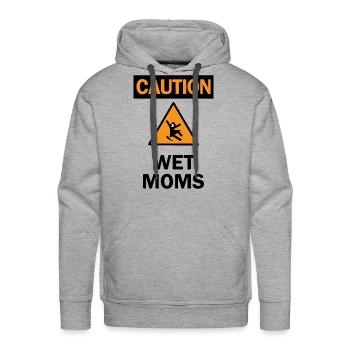 Caution Wet Moms - Men's Premium Hoodie - heather grey - Front - Liam (192cm)