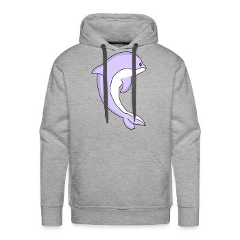 Lilac Dolphin - Men's Premium Hoodie - heather grey - Front - Liam (192cm)