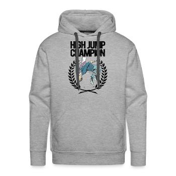 High Jump Champion - Men's Premium Hoodie - heather grey - Front - Liam (192cm)