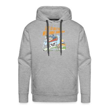 Life is better with high jumping - Men's Premium Hoodie - heather grey - Front - Liam (192cm)