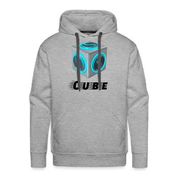 Cube design - Men's Premium Hoodie - heather grey - Front - Liam (192cm)