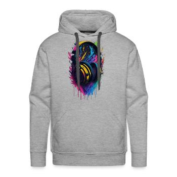 Headphones with an explosion of colors - Men's Premium Hoodie - heather grey - Front - Liam (192cm)