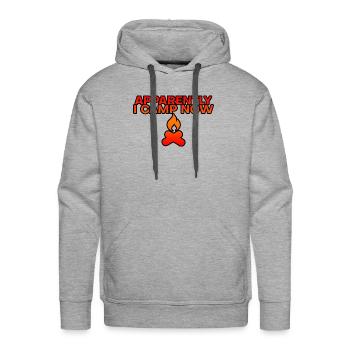 Apparently I Camp Now 6 - Men's Premium Hoodie - heather grey - Front - Liam (192cm)
