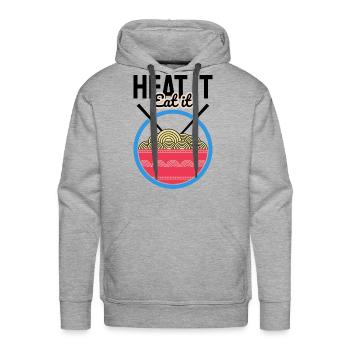 Heat it Eat it - Men's Premium Hoodie - heather grey - Front - Liam (192cm)