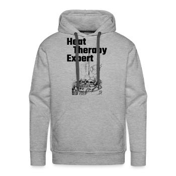 Heat Therapy Expert! - Men's Premium Hoodie - heather grey - Front - Liam (192cm)