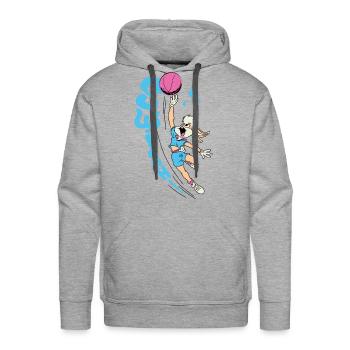 Looney Tunes Lola Bunny Swish! Basket-Ball Design - Molleton à capuche Premium pour homme - gris chiné - Devant - Liam (192cm)