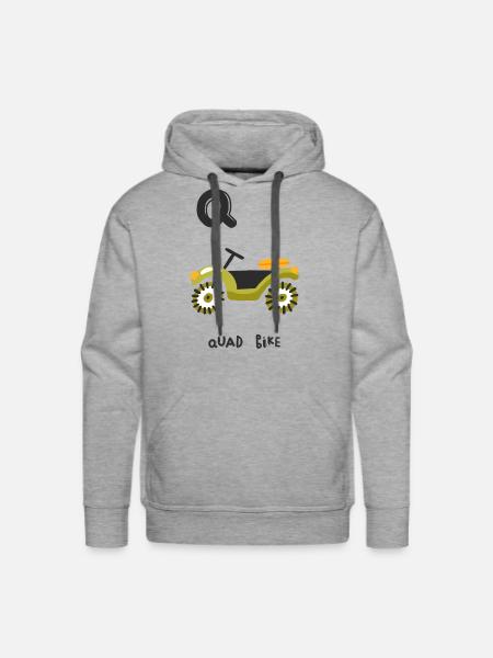 Q Is Quad Bike - Men's Premium Hoodie - heather grey