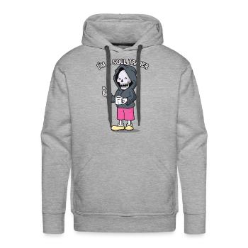 I'm a soul (sole) trader - death - Men's Premium Hoodie - heather grey - Front - Liam (192cm)