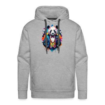 Panda in suit - Men's Premium Hoodie - heather grey - Front - Liam (192cm)
