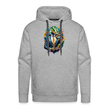 Snake in suit - Men's Premium Hoodie - heather grey - Front - Liam (192cm)