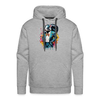 Skunk in suit - Men's Premium Hoodie - heather grey - Front - Liam (192cm)