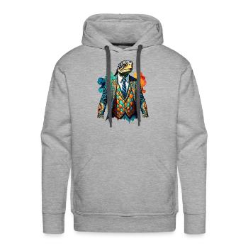 Turtle in suit - Men's Premium Hoodie - heather grey - Front - Liam (192cm)