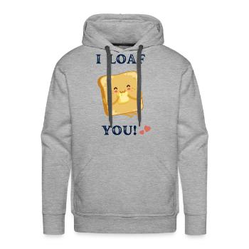 I Loaf You Loaf Of Bread - Men's Premium Hoodie - heather grey - Front - Liam (192cm)