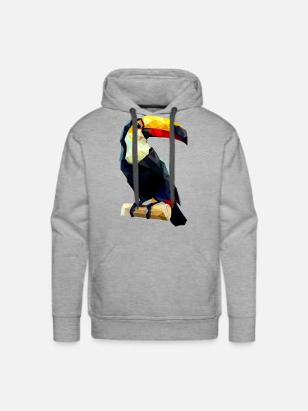 Polygonal Toucan - Men's Premium Hoodie - heather grey