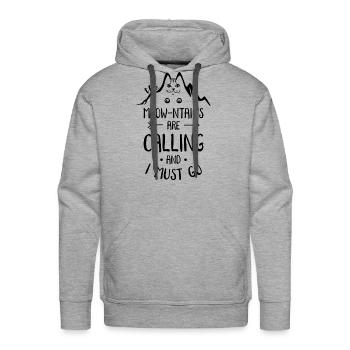Meow I must go travel adventure hiking gift - Men's Premium Hoodie - heather grey - Front - Liam (192cm)