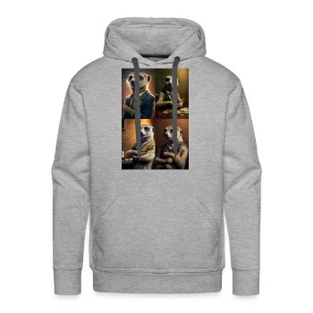 SigmaMeerkat with a business suit - Men's Premium Hoodie - heather grey - Front - Liam (192cm)