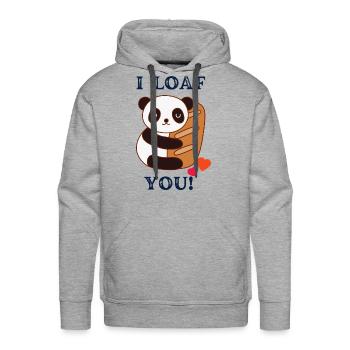 i loaf you - Men's Premium Hoodie - heather grey - Front - Liam (192cm)