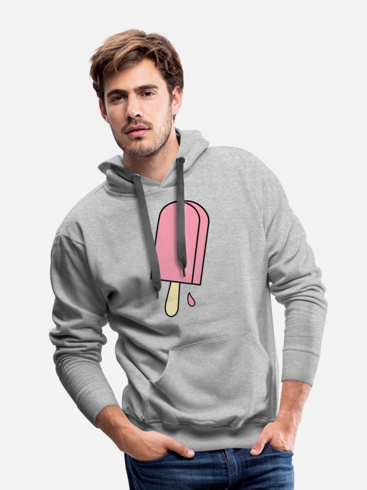 ice cream - Men's Premium Hoodie - heather grey - Front - Liam (192cm)