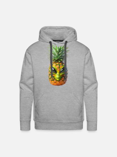 Alien Pineapple - Men's Premium Hoodie - heather grey
