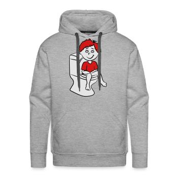 loo wc sitting little boy - Men's Premium Hoodie - heather grey - Front - Liam (192cm)