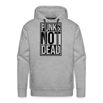 punks not dead quote - Men's Premium Hoodie - heather grey - Front - Liam (192cm)