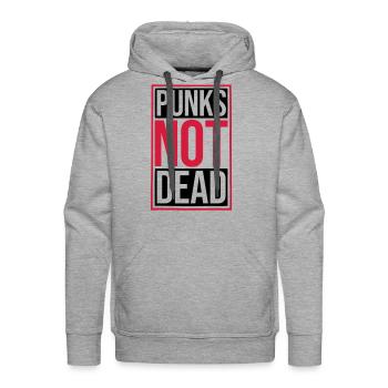 punks not dead quote - Men's Premium Hoodie - heather grey - Front - Liam (192cm)
