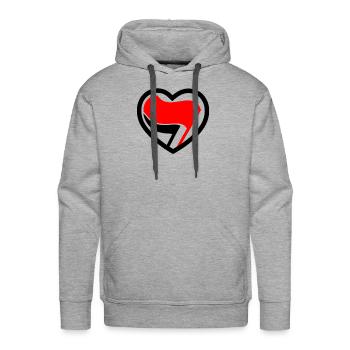 Antifascist Heart - Men's Premium Hoodie - heather grey - Front - Liam (192cm)