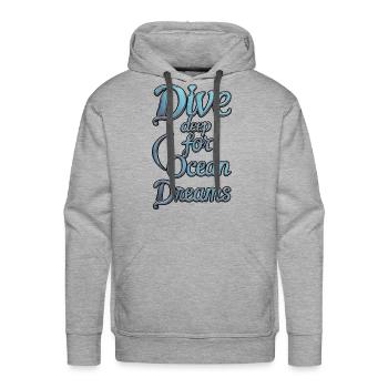 Plumb Depths for Ocean Dreamers - Men's Premium Hoodie - heather grey - Front - Liam (192cm)