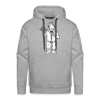 Kawaii Chibi Waiter - Men's Premium Hoodie - heather grey - Front - Liam (192cm)
