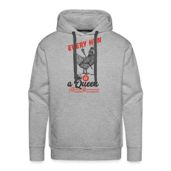 Every Hen Is A Queen - Men's Premium Hoodie - heather grey - Front - Liam (192cm)