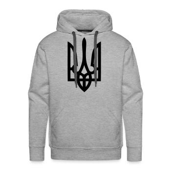 Tryzub - Men's Premium Hoodie - heather grey - Front - Liam (192cm)