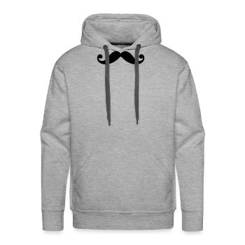 Mr Mustache - Men's Premium Hoodie - heather grey - Front - Liam (192cm)