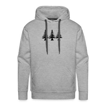 Pine Trees T Shirt - Men's Premium Hoodie - heather grey - Front - Liam (192cm)