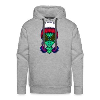 Alien music - Men's Premium Hoodie - heather grey - Front - Liam (192cm)
