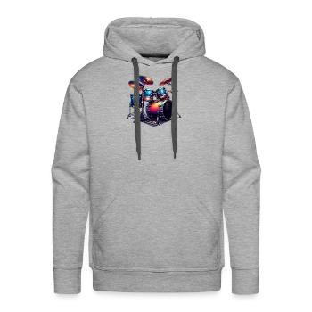 Drum Kit - Men's Premium Hoodie - heather grey - Front - Liam (192cm)