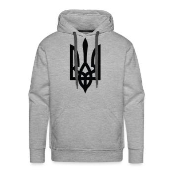 Ukraine Coat of Arms - Men's Premium Hoodie - heather grey - Front - Liam (192cm)
