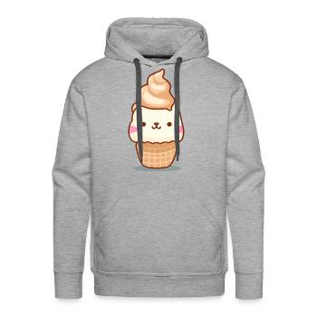 Caramel Vanilla Kitty Cream - Men's Premium Hoodie - heather grey - Front - Liam (192cm)