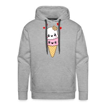 ICE CREAM - Men's Premium Hoodie - heather grey - Front - Liam (192cm)