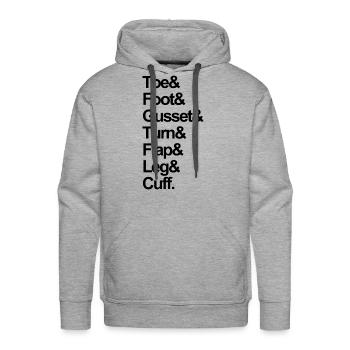 Toe Up Sock List - Men's Premium Hoodie - heather grey - Front - Liam (192cm)