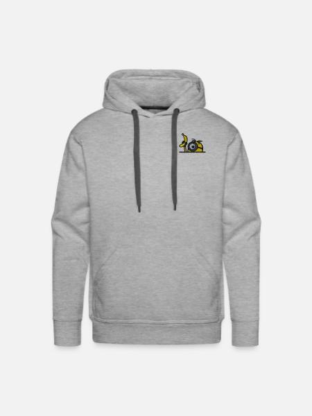 Minions Stuart Banana Embroidery - Men's Premium Hoodie - heather grey