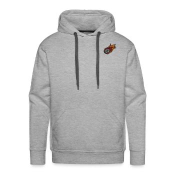Flaming meteor embroidered - Men's Premium Hoodie - heather grey - Front - Liam (192cm)