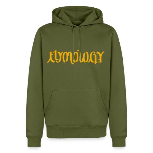 Yellow Etymology Ambigram - Men's Premium Hoodie