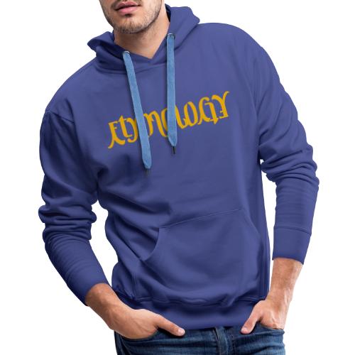 Yellow Etymology Ambigram - Men's Premium Hoodie