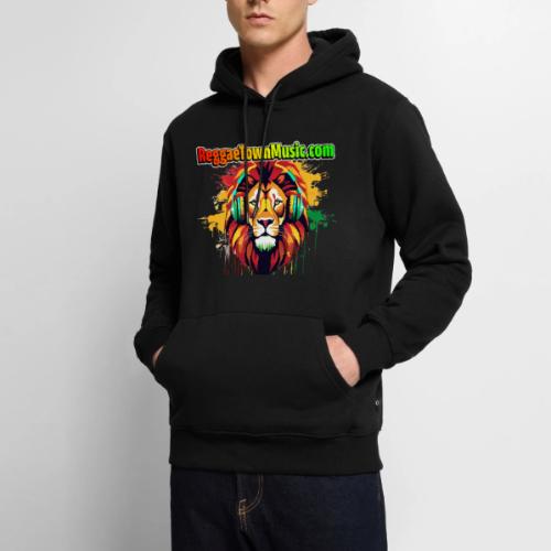 Reggae lion head music vibrant rasta dj art tee - Men's Premium Hoodie